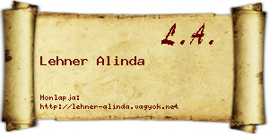 Lehner Alinda névjegykártya